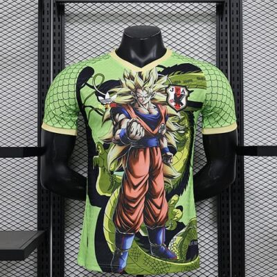 Camiseta futbol Dragon Ball Goku Super Saiyajin Japón verde