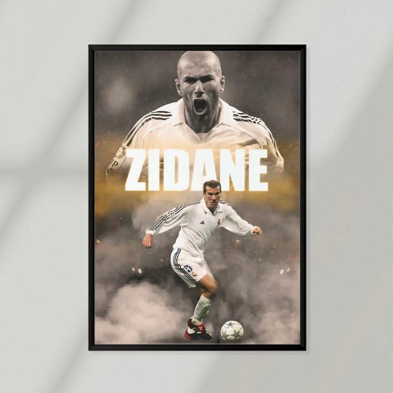 Marco Foto Jugador fútbol Leyenda Zidane – Tamaño A2