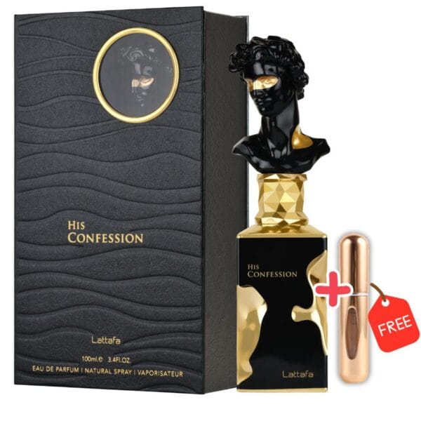 His Confession Lattafa Eau de Parfum - El secreto de la elegancia masculina + Atomizador recargable de regalo
