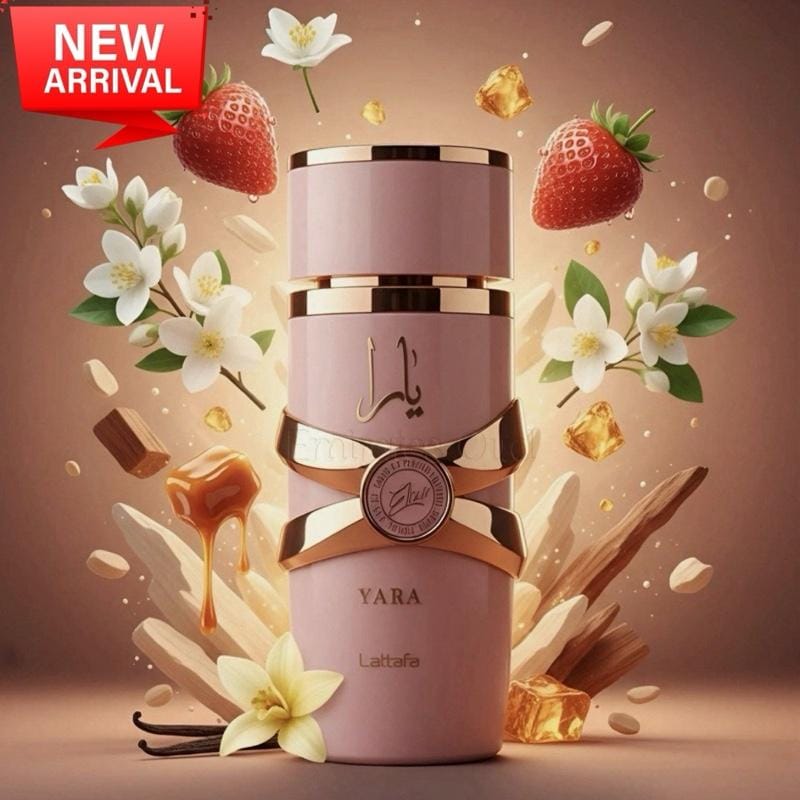 Yara Elixir – Perfume Femenino Dulce y Elegante con Notas de Fresa y Vainilla Cálida para Mujeres Modernas y Seguras